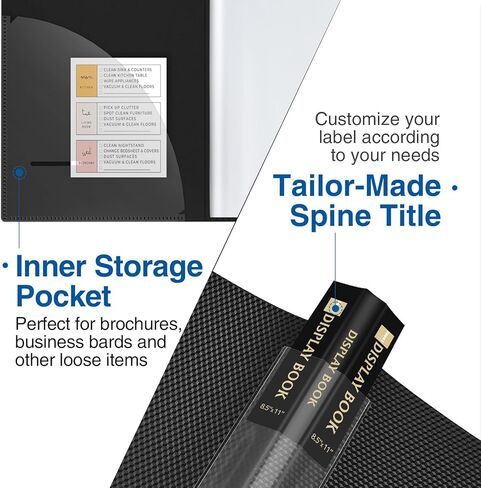 Sooez Binder with Plastic Sleeves 30-Pocket, Displays 60 Pages, 8.5x11 Presentation Folders with Clear Sheet Protectors, Art Portfolio Binder for Certificate & Office Project, Document Organizer in Saudi Arabia