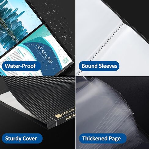 Sooez Binder with Plastic Sleeves 30-Pocket, Displays 60 Pages, 8.5x11 Presentation Folders with Clear Sheet Protectors, Art Portfolio Binder for Certificate & Office Project, Document Organizer in Saudi Arabia