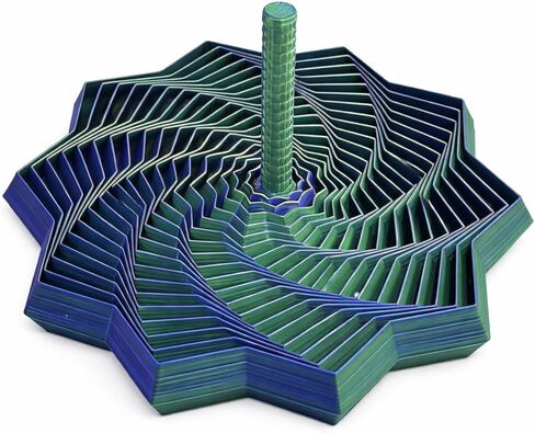 3D Printed Expanded Sensory Fidget Star, Expandable 4.3 Inch Fractal Fidget Hexagon with Handles, Colorful Whirling Spiral Design, Ideal for Office Stress Relief in Saudi Arabia