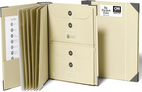 تذوق | إصدار Folio™ Document Organizer 2025 | منظم أكورديون بريميوم لايف بيندر خالي من الأحماض ومصبوغ ومغلف بالقماش مع 10 جيوب قابلة للتوسيع | مجلدات الملفات لتنظيم المنزل (سليت) in Saudi Arabia
