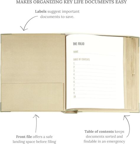 تذوق | إصدار Folio™ Document Organizer 2025 | منظم أكورديون بريميوم لايف بيندر خالي من الأحماض ومصبوغ ومغلف بالقماش مع 10 جيوب قابلة للتوسيع | مجلدات الملفات لتنظيم المنزل (سليت) in Saudi Arabia
