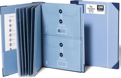 تذوق | إصدار Folio™ Document Organizer 2025 | منظم أكورديون بريميوم لايف بيندر خالي من الأحماض ومصبوغ ومغلف بالقماش مع 10 جيوب قابلة للتوسيع | مجلدات الملفات لتنظيم المنزل (سليت) in Saudi Arabia