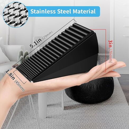Strongest Door Stoppers for Bottom of Door- Spring Heavy Duty Door Stop Wedge, 3 Inch High Adjustable Metal Rubber Large Doorstop Strong Grip, Suits Carpet, Tile, Home, School, Commercial in Saudi Arabia