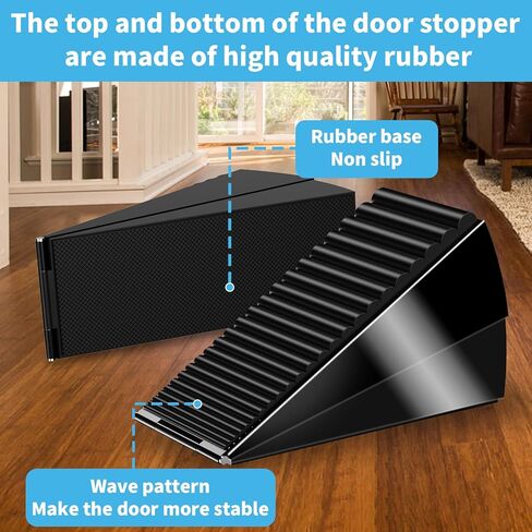 Strongest Door Stoppers for Bottom of Door- Spring Heavy Duty Door Stop Wedge, 3 Inch High Adjustable Metal Rubber Large Doorstop Strong Grip, Suits Carpet, Tile, Home, School, Commercial in Saudi Arabia
