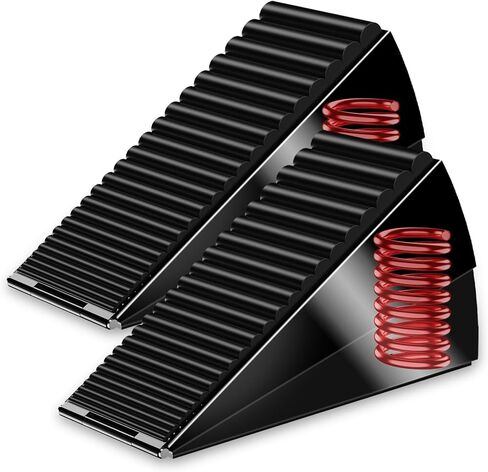 Strongest Door Stoppers for Bottom of Door- Spring Heavy Duty Door Stop Wedge, 3 Inch High Adjustable Metal Rubber Large Doorstop Strong Grip, Suits Carpet, Tile, Home, School, Commercial in Saudi Arabia