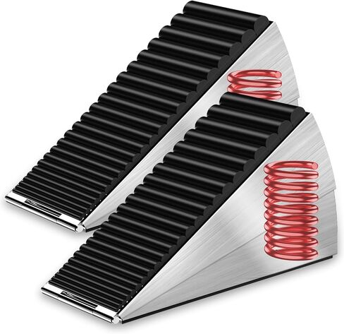Strongest Door Stoppers for Bottom of Door- Spring Heavy Duty Door Stop Wedge, 3 Inch High Adjustable Metal Rubber Large Doorstop Strong Grip, Suits Carpet, Tile, Home, School, Commercial in Saudi Arabia