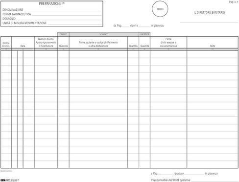 Edipro E2897 Amazing Load/Unloading Register and Operating Units 100 Numbered Pages F.to 31 x 21 in Saudi Arabia