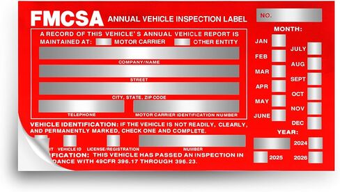 25Pack Inspection Forms and Stickers，Annual Vehicle Inspection Report，Annual Inspection Sticker，3-Ply Carbonless Form，Permanent Aluminum Adhesive Decals in Saudi Arabia