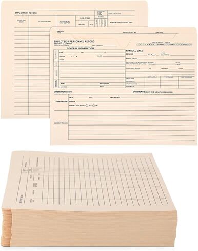 Glenmal 100 Pack Personnel Record Jacket Flat Expansion Employee Record File Jacket 9.5 x 11.75 Inches Employee File Folders for Office Business Commercial Supplies in Saudi Arabia