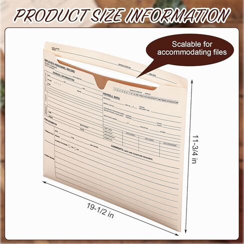 Glenmal 100 Pack Personnel Record Jacket Flat Expansion Employee Record File Jacket 9.5 x 11.75 Inches Employee File Folders for Office Business Commercial Supplies in Saudi Arabia