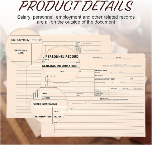 Glenmal 100 Pack Personnel Record Jacket Flat Expansion Employee Record File Jacket 9.5 x 11.75 Inches Employee File Folders for Office Business Commercial Supplies in Saudi Arabia