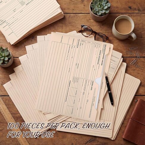 Glenmal 100 Pack Personnel Record Jacket Flat Expansion Employee Record File Jacket 9.5 x 11.75 Inches Employee File Folders for Office Business Commercial Supplies in Saudi Arabia