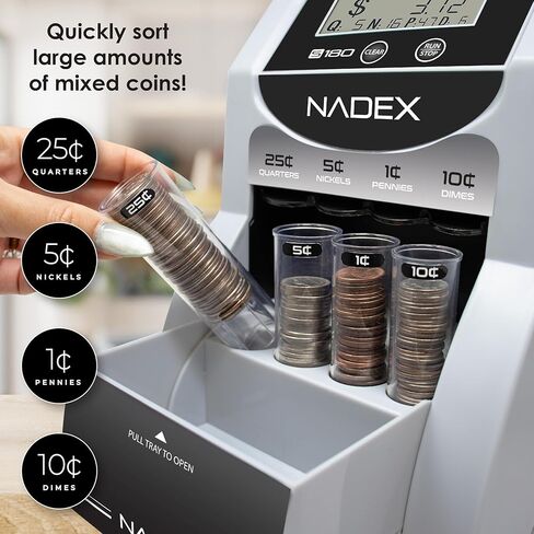 فارز وعداد العملات الرقمية Nadex S180 – يعرض القيم الإجمالية والمذهبية، أسود in Saudi Arabia