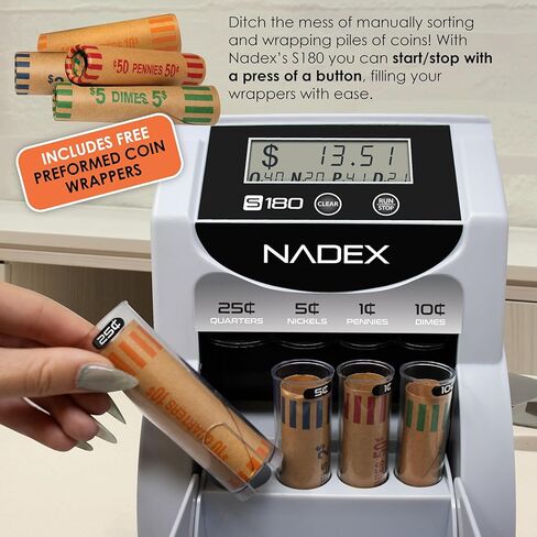 فارز وعداد العملات الرقمية Nadex S180 – يعرض القيم الإجمالية والمذهبية، أسود in Saudi Arabia
