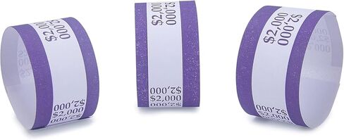 L LIKED Money Band Self Sealing Currency Straps for Bill Wrappers (Purple $2000-1000 PCS) in Kuwait