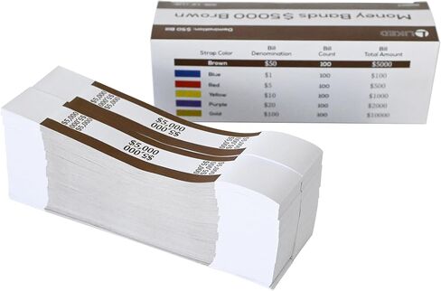 L LIKED Money Band Self Sealing Currency Straps for Bill Wrappers (Purple $2000-1000 PCS) in Kuwait
