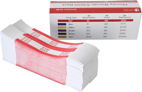 L LIKED Money Band Self Sealing Currency Straps for Bill Wrappers (Purple $2000-1000 PCS) in Kuwait
