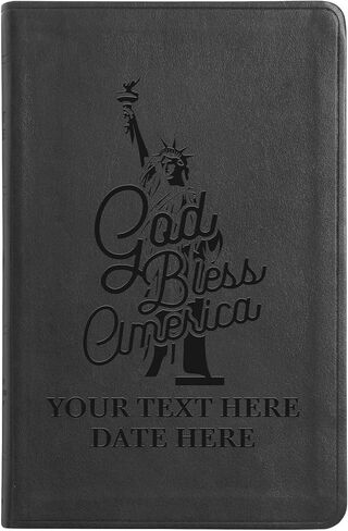 Custom CSB Single Column Bible Faux Leather Large Print Size | Custom The Full Cover with God Bless America Design and Name | Gift for Christian & Patriotic Celebrations | Brown in Saudi Arabia