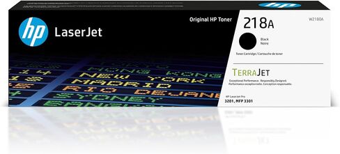 خرطوشة حبر HP 218A مكونة من 4 عبوات (أسود وسماوي وأرجواني وأصفر) | طابعات سلسلة LaserJet Pro 3201 وMFP 3301 الملونة المتوافقة | حزمة كومبو W2180AQ1 in Kuwait