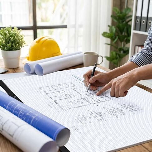 ورق رسم بياني هندسي كبير من BESARME مقاس 22 بوصة × 17 بوصة، 100 ورقة/200 صفحة أوراق رسم بياني كبيرة أوراق هندسية أوراق صياغة للمهندس المعماري المصمم رسام الرياضيات in Kuwait