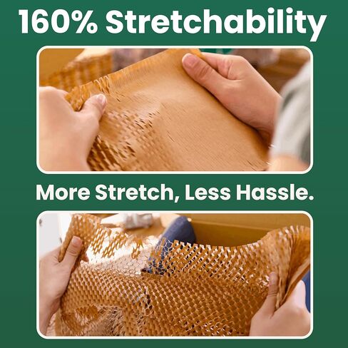 Honeycomb Packing Paper 12" x 230ft Roll, Expandable Bubble Cushioning Wrap for Packing & Moving, Packaging Supplies for Small Businesses, Eco Friendly Protective Shipping Material in Kuwait