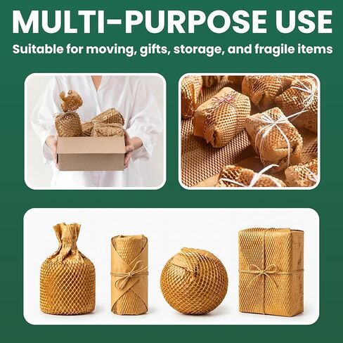 Honeycomb Packing Paper 12" x 230ft Roll, Expandable Bubble Cushioning Wrap for Packing & Moving, Packaging Supplies for Small Businesses, Eco Friendly Protective Shipping Material in Kuwait