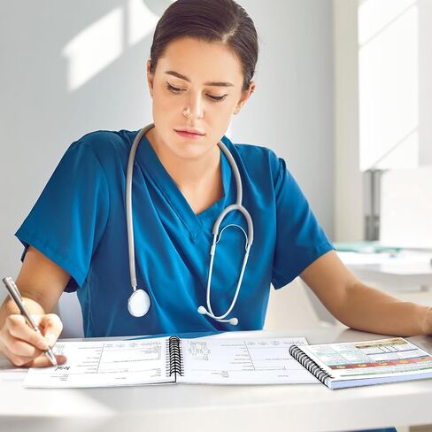 gisgfim 4 منصات ممرضة تقرير ورقة أجهزة الكمبيوتر المحمولة ممرضة الدماغ 5.5x5.5 بوصة جيب ممرضة تقرير أساسي دفتر دوامة ممرضة الملحقات للعمل مدرسة التمريض الأساسية السريرية للممرضات طالب التمريض in Kuwait