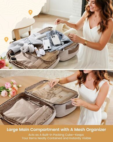 LOVEVOOK 40L Travel Backpack for Women, Airline Approved Carry On Luggage, TSA Personal Item Bag fits 15.6 Inch Laptop, Waterproof Weekender Overnight Suitcase for Work in Kuwait