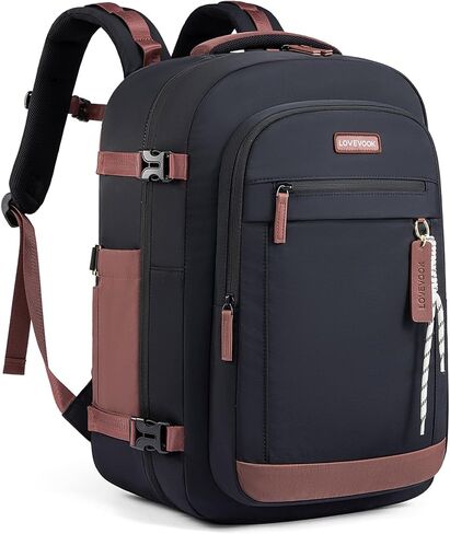LOVEVOOK 40L Travel Backpack for Women, Airline Approved Carry On Luggage, TSA Personal Item Bag fits 15.6 Inch Laptop, Waterproof Weekender Overnight Suitcase for Work in Kuwait