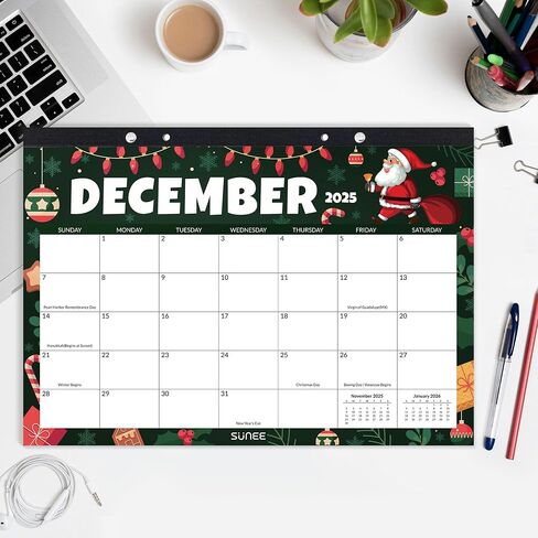 SUNEE Desk Calendar 2026 17x12, 18 Months, Apr. 2026 to Sep. 2027, Academic Calendar 2026-2027, School Year Large Desktop Calendar Monthly for Teacher, Cute with Note in Saudi Arabia