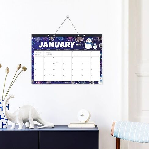 SUNEE Desk Calendar 2026 17x12, 18 Months, Apr. 2026 to Sep. 2027, Academic Calendar 2026-2027, School Year Large Desktop Calendar Monthly for Teacher, Cute with Note in Saudi Arabia