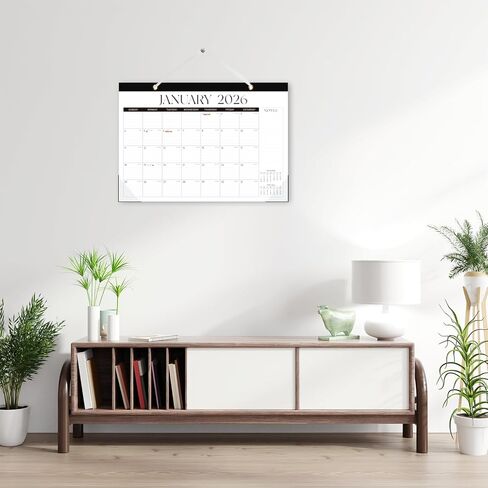 2026 Desk Calendar, 18 Monthly Calendar Runs from January 2026 to June 2027, Large 17" X 12" Desktop/Wall Calendars Easy Scheduling & Notes, Ideal for School, Home and Office - Classic Black in Saudi Arabia