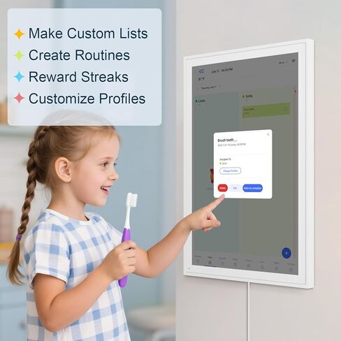 Digital Calendar, Smart WiFi Electronic Calendar&Chore Chart, IPS Touch Screen HD Display for Family Schedules, Share Moments Instantly from Anywhere (White, 16) in Saudi Arabia