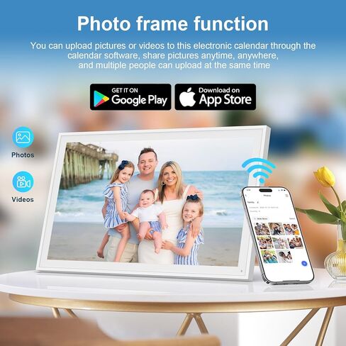 Digital Calendar, Smart WiFi Electronic Calendar&Chore Chart, IPS Touch Screen HD Display for Family Schedules, Share Moments Instantly from Anywhere (White, 16) in Saudi Arabia