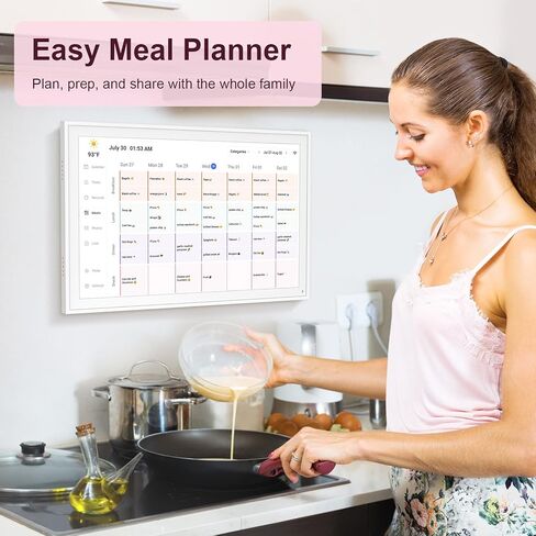 Digital Calendar, Smart WiFi Electronic Calendar&Chore Chart, IPS Touch Screen HD Display for Family Schedules, Share Moments Instantly from Anywhere (White, 16) in Saudi Arabia