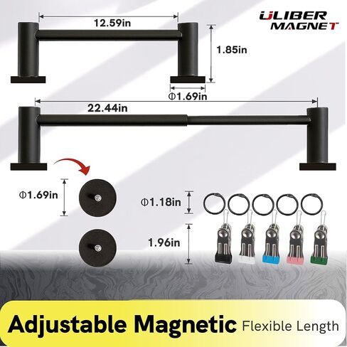 ULIBERMAGNET Magnetic Classroom Whiteboard Bar, Flip Calendar Holder with 5 Hanging Rings & 5 Clips, Magnetic Adjustable Length Anchor Chart Rack for Whiteboard, Office, Classroom, Lesson Plans in Saudi Arabia