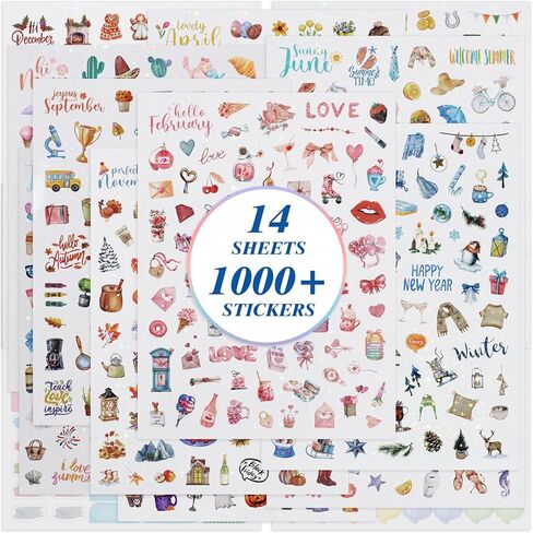 BESARME Seasonal Planner Stickers, 1000+ Calendar Stickers Monthly Holiday Sticker for Women Adults Scrapbook Sticker for Calendar Easter Gifts Easter Basket Stuffers in Saudi Arabia