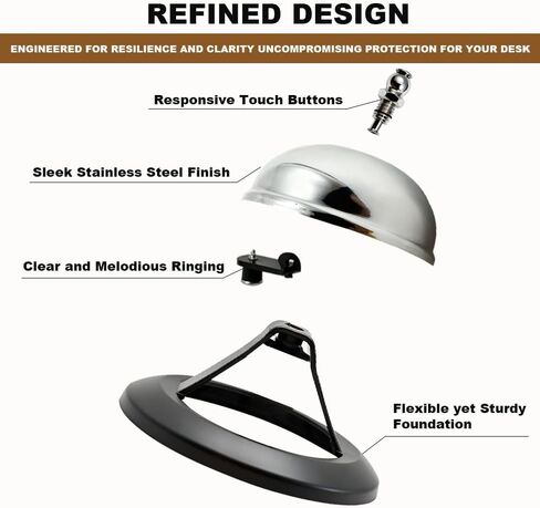 2-Pack Call Bell, 3.3Inch Stainless Steel Service Bell, Clear Loud Sound for Restaurant Hotel School Store, Durable Easy Clean in Saudi Arabia