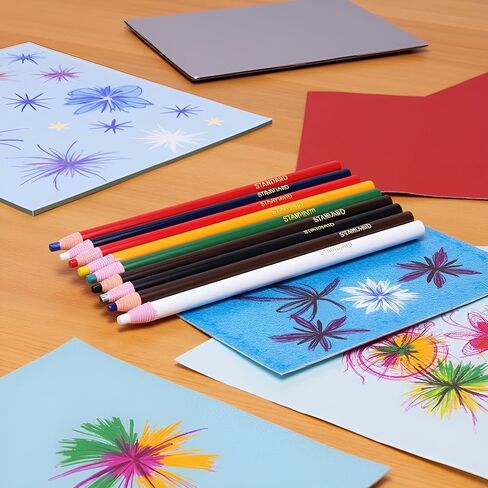 9 Pcs Assorted Colors Peel-Off China Marker Grease Wax Pencils for Glass, Garments, Cellophane, Fabric, Wood, Metal, Art Crayons Marking Pencils Paper-Wrapped Painting Pen for Drawing Coloring in Saudi Arabia