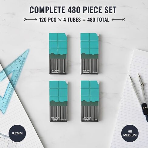 Mr. Pen- 0.7 Lead Refills, HB, Medium, 480 pcs (120 pcs per Tube), 0.7mm Lead Refills in Kuwait