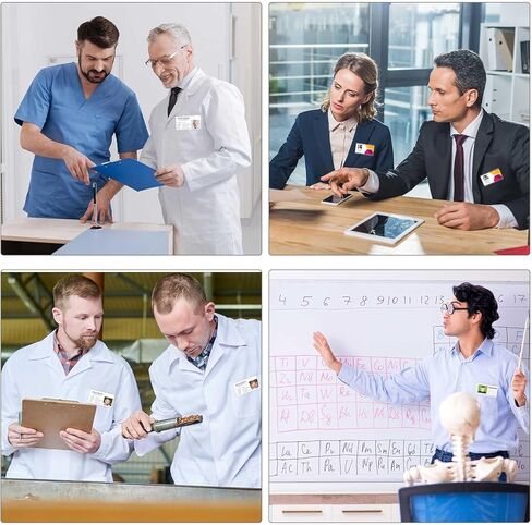 50 قطعة من شارات الأسماء، شارات الأسماء مع مشبك التمساح ودبوس الأمان، علامات اسم حامل واضحة مع دبابيس فكرة حامل بطاقة الهوية الأفقية للمدرسة والكليات والمكاتب وحدث الشركات in Kuwait