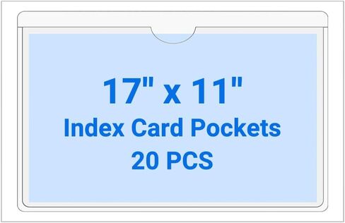20 PCS Clear Self Adhesive Plastic Label Pockets, Binder Spine Business & Library Index Card Display Holder with Stick On for Planners Organizing, Storage Bins and Drawers (4 x 6 Inch) in Saudi Arabia