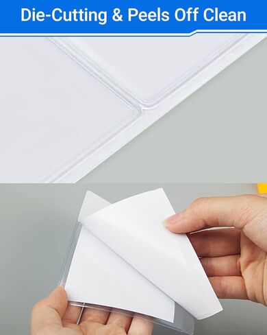 20 PCS Clear Self Adhesive Plastic Label Pockets, Binder Spine Business & Library Index Card Display Holder with Stick On for Planners Organizing, Storage Bins and Drawers (4 x 6 Inch) in Saudi Arabia