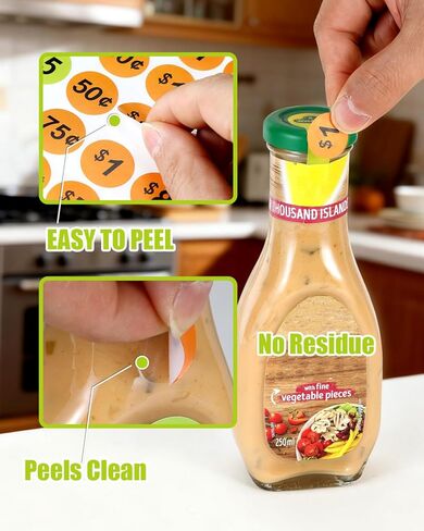 2800 Pcs Garage Sale Stickers - 3/4 Inch Removable Price Labels in Bright Colors, No Residue, with 15 Pre-Printed Round Tags for Flea Markets, Retail & Moving in Saudi Arabia