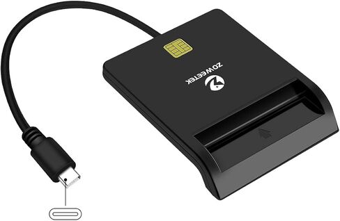 قارئ بطاقات ZOWEETEK CAC العسكري، قارئ البطاقات الذكية DOD Military USB Common Access CAC، متوافق مع أنظمة التشغيل Windows وMac OS وLinux (حزمة من 2) in Kuwait
