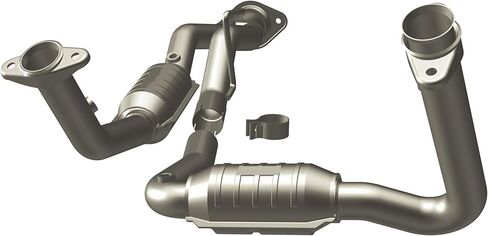 محول حفاز MagnaFlow Direct-Fit متوافق مع OEM من الدرجة الفيدرالية/EPA 49444 - أنابيب رئيسية من الفولاذ المقاوم للصدأ، الطول الإجمالي 35.5 بوصة، مرفق مدخل مثبت بمسامير - استبدال سيارات الدفع الرباعي المحلية OEM in Kuwait