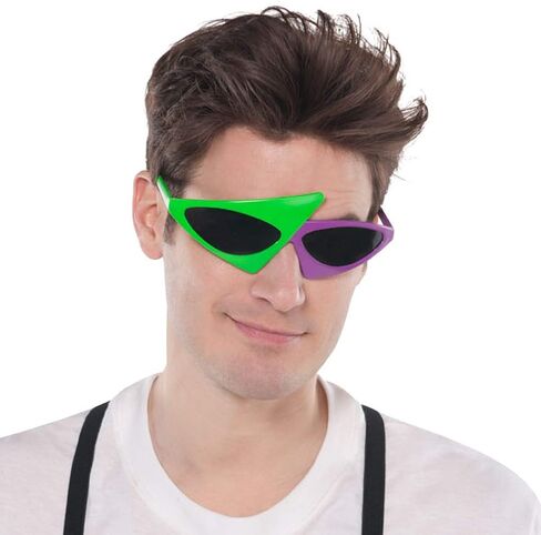 Amscan Neon Pink & Green Asymmetric Glasses - 5.6' x 6.5', 1 Pc in Saudi Arabia