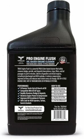 TRIAX Pro Engine Flush Oil-Based Deep Clean Motor Oil Flush Removes Sludge & Carbon | Non-Solvent | Safe for Engine, Seals, Injectors | Professional Shop Grade (16 oz - 473 ml) in Saudi Arabia