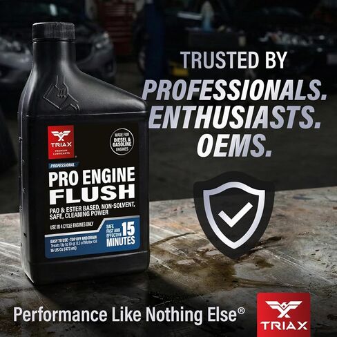 TRIAX Pro Engine Flush Oil-Based Deep Clean Motor Oil Flush Removes Sludge & Carbon | Non-Solvent | Safe for Engine, Seals, Injectors | Professional Shop Grade (16 oz - 473 ml) in Saudi Arabia
