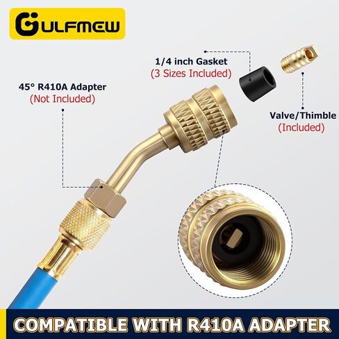 HVAC Gasket Removal Tool Compatible with 19047 Yellow Jacket, Seal Pick & Valve Removal, 15Pcs Hose Gaskets & 5Pcs R410A Valves, Total 22PCS HVAC Air Condition Repair Kit with Storage Can in Saudi Arabia